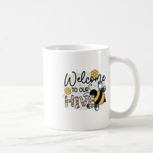 Caneca De Café Bem-vindo ao nosso jardim de flores da colmeia Flo