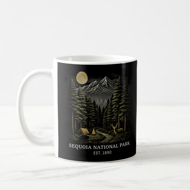 Caneca De Café Bem-vindo ao Parque Nacional Sequoia EUA (Esquerda)