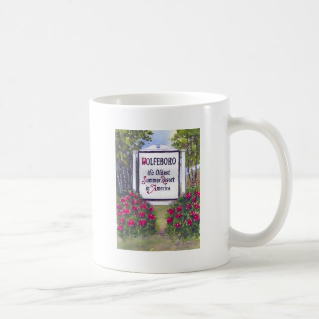 Caneca De Café Bem-vindo ao Sinal de Wolfeboro NH (Direita)