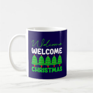 Caneca De Café Bem-vindo Árvore de Natal Design de Feriado-85600