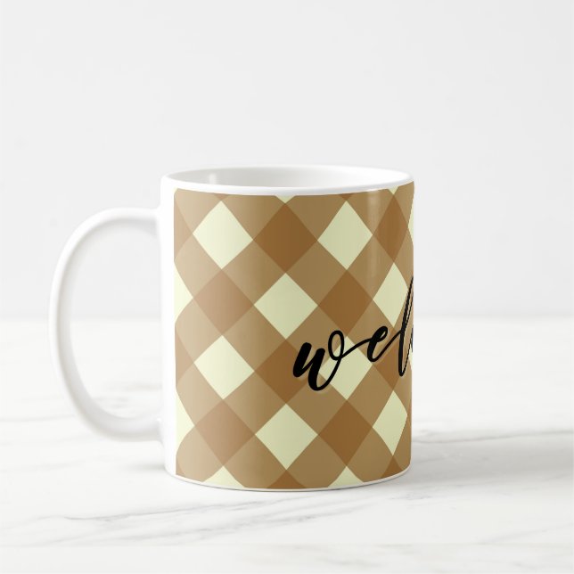 CANECA DE CAFÉ BEM-VINDO - GINGHAM (Esquerda)