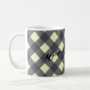CANECA DE CAFÉ BEM-VINDO - GINGHAM