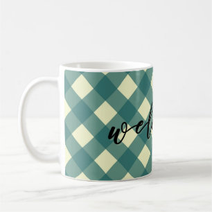 CANECA DE CAFÉ BEM-VINDO - GINGHAM