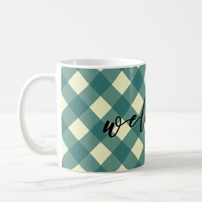 CANECA DE CAFÉ BEM-VINDO - GINGHAM (Esquerda)