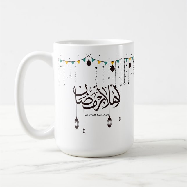 Caneca De Café Bem-vindo Ramadã, caligrafia árabe (Esquerda)