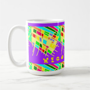 Caneca De Café Bem-vindos a casa, brita e a mensagem