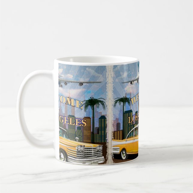 Caneca De Café Bem-vindos à poster de Los Angeles. (Esquerda)