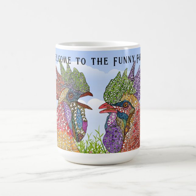 Caneca De Café Bem-vindos aos Frangos da Fazenda Engraçados (Centro)
