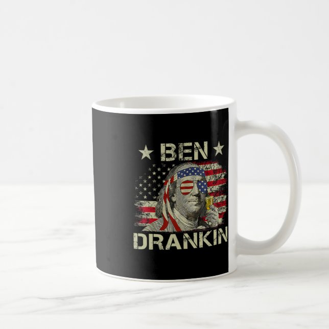 Caneca De Café Ben Drankin Benjamin Franklin 4 De Julho Engraçado (Direita)