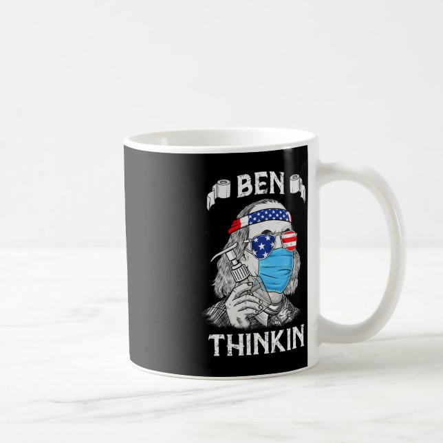 Caneca De Café Ben Thinkin 4 De Julho Divertido Benjamin Franklin (Direita)