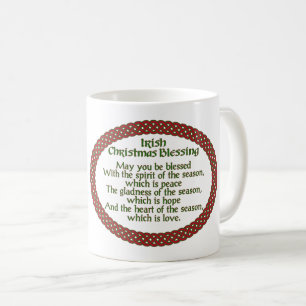 Caneca De Café Bênção irlandesa do Natal, feriado celta verde