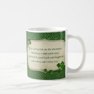 Caneca De Café Bênção irlandesa do trevo do dia de St Patrick