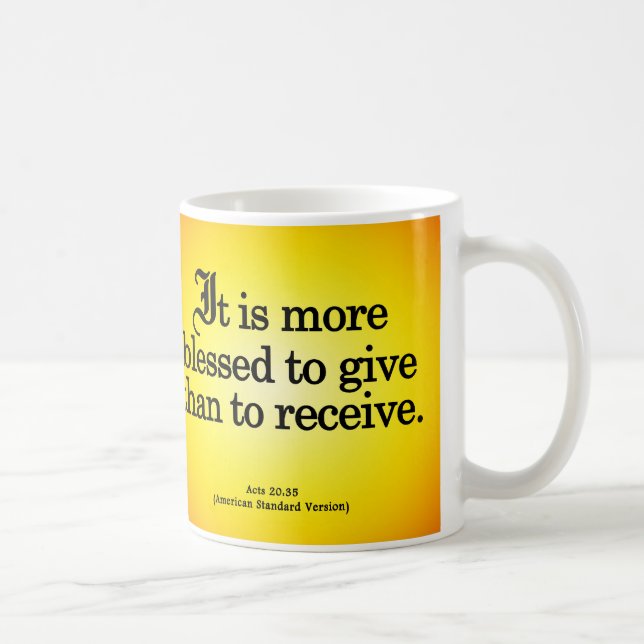 Caneca De Café Bênção para dar a atos 20-35 (Direita)