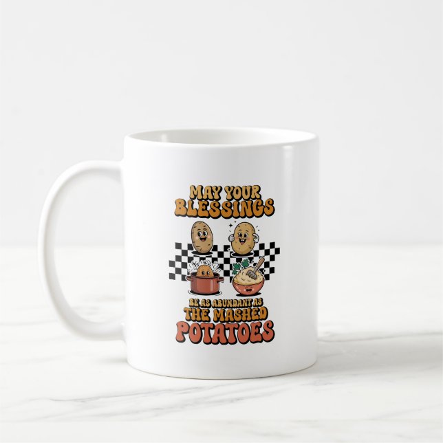 Caneca De Café Bênçãos como Abundantes como Batatas Lavadas (Esquerda)