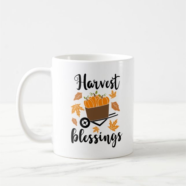 Caneca De Café Bênçãos da Colheita Personalizado (Esquerda)