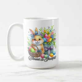 Caneca de Café Bênçãos da Páscoa - Abençoado e Gra