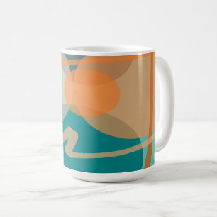 Caneca De Café Bênçãos Em Torção E Torna Laranja Teal