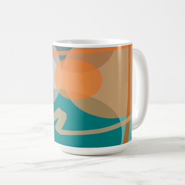 Caneca De Café Bênçãos Em Torção E Torna Laranja Teal (Frente Esquerda)