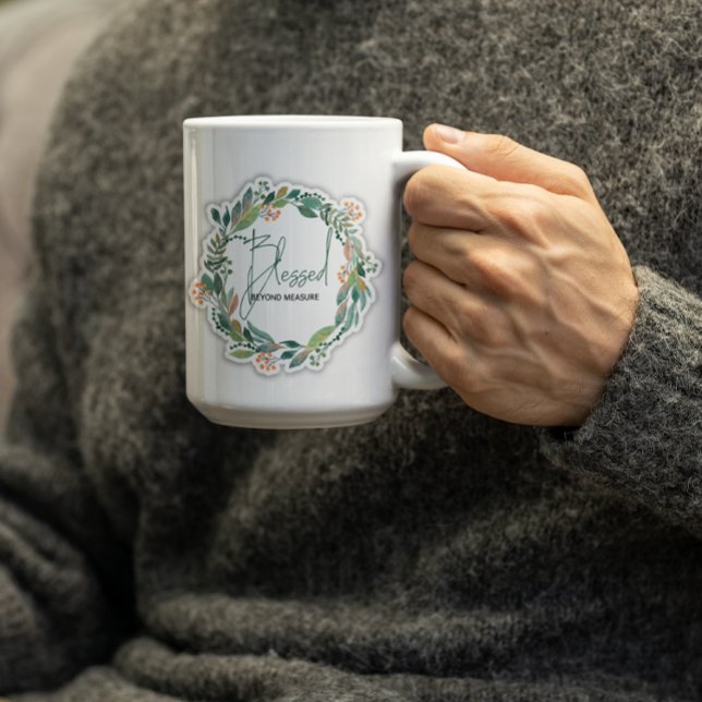 Caneca De Café Bendito Além da Medida-Fé (Criador carregado)