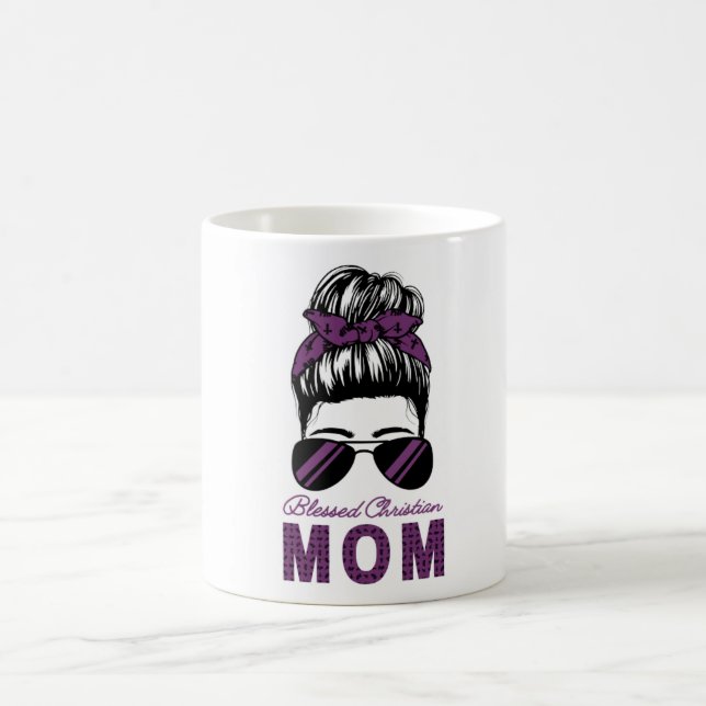 Caneca De Café Bendito Christian Mamãe Messy Bun Mug (Centro)