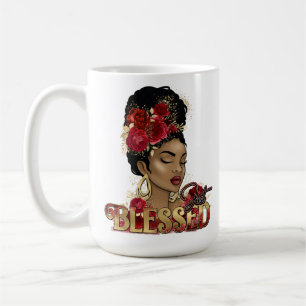 Caneca De Café Bendito Rainha Negra Melanina Mulheres Sista