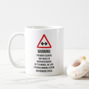 Caneca De Café Benefícios do Exercício - Aviso - Motivação do Wor