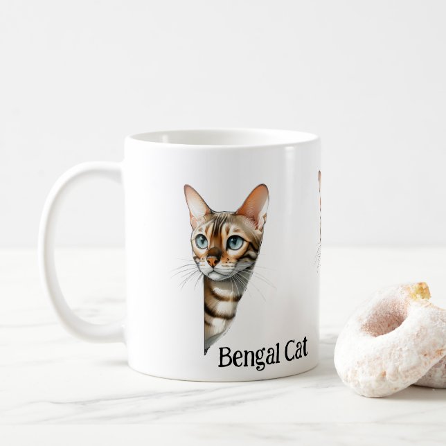 Caneca De Café Bengala Cat (Com Donut)