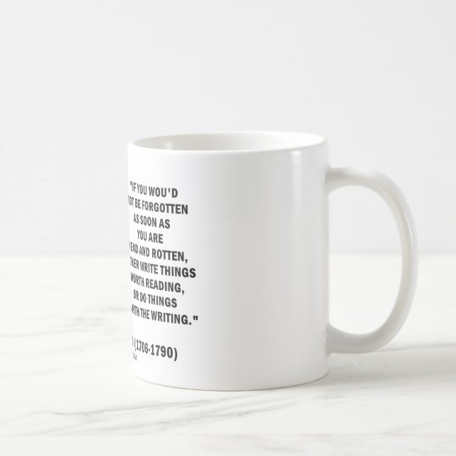 Caneca De Café Benjamin Franklin para não ser esquecido lendo a (Direita)