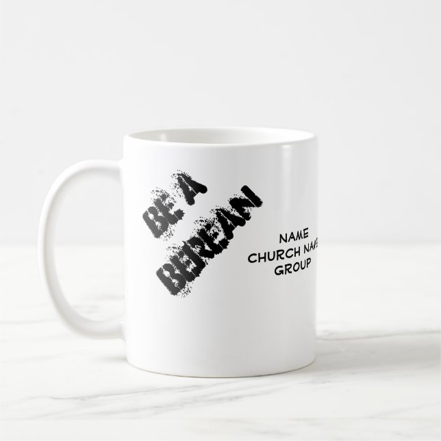 Caneca De Café Berean Bíblia de Apologia Verso Branco Personaliza (Esquerda)