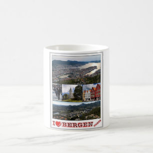 Caneca De Café Bergen - Norge - I Love -