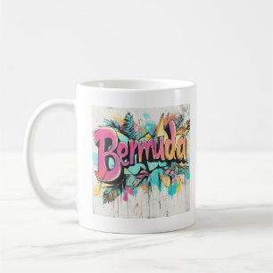 Caneca De Café Bermuda Grafite Art Vibes: Island Street