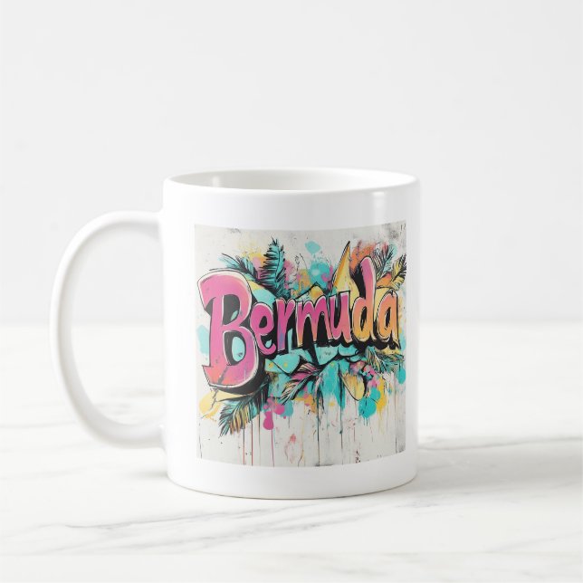 Caneca De Café Bermuda Grafite Art Vibes: Island Street (Esquerda)