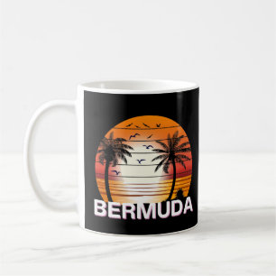 Caneca De Café Bermudas Vintage Palm Trees Summer Beach