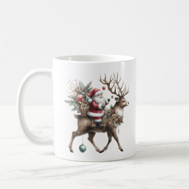 Caneca De Café Berna de Natal Watercolor (Esquerda)