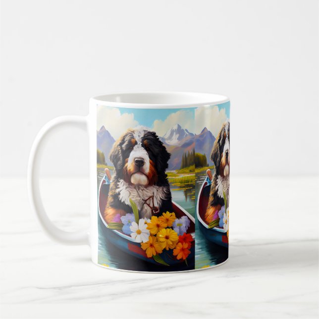 Caneca De Café Bernedoodle em um remo: Uma aventura cêntrica (Esquerda)