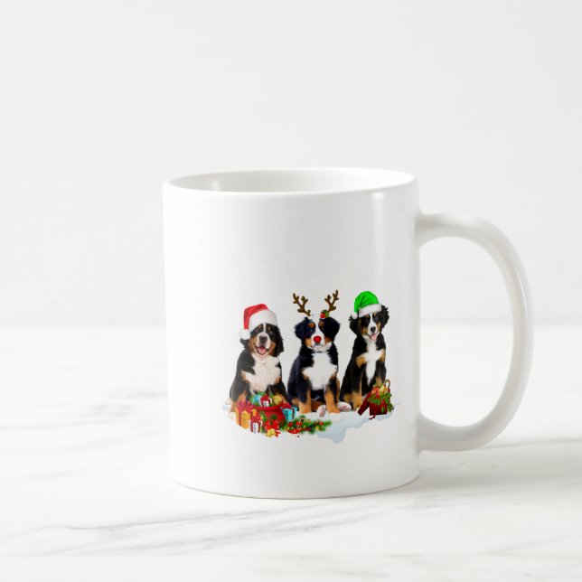 Caneca De Café Bernese Mountain Dog Christmas Cute Fullprint  (Direita)