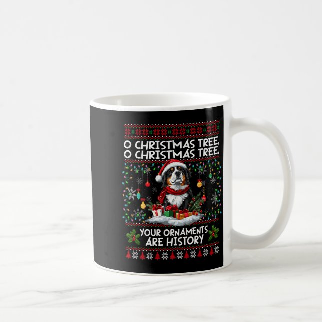 Caneca De Café Bernese Mountain Dog Christmas Tree Decorations Do (Direita)