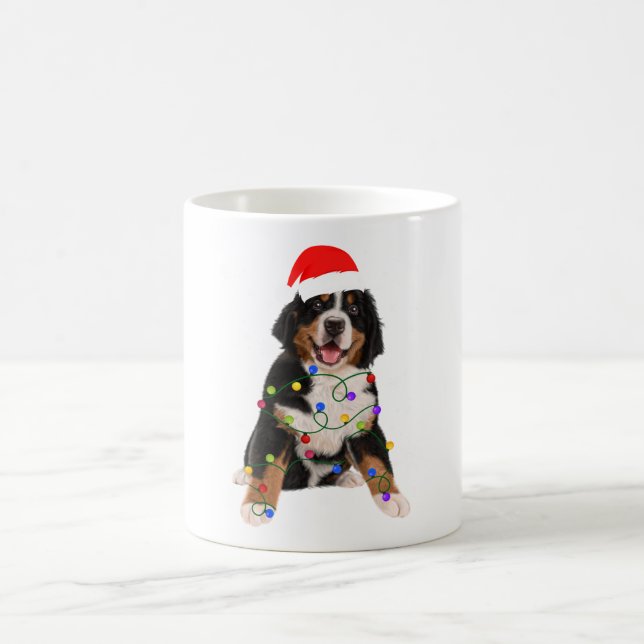 Caneca De Café Bernese Mountain Dog Ilumina Fama de Natal (Centro)