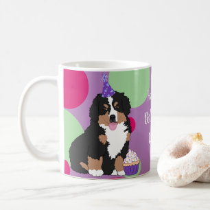 Caneca De Café Bernese Mountain Dog Puppy Aniversário