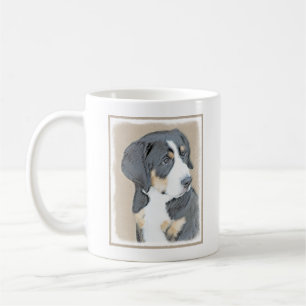 Caneca De Café Bernese Mountain Dog Puppy Painting - Arte Origina