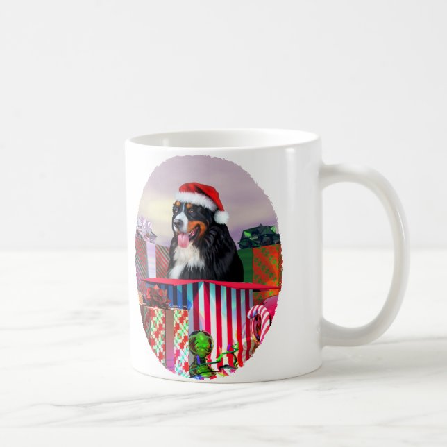 Caneca De Café Bernese Mountain Dog Surpresa de Natal (Direita)