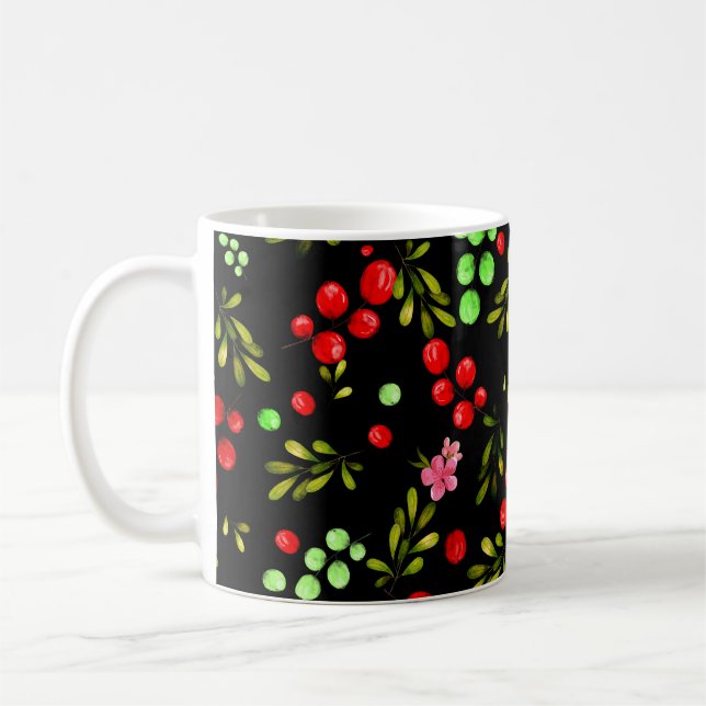 Caneca De Café Berries Pattern (Esquerda)