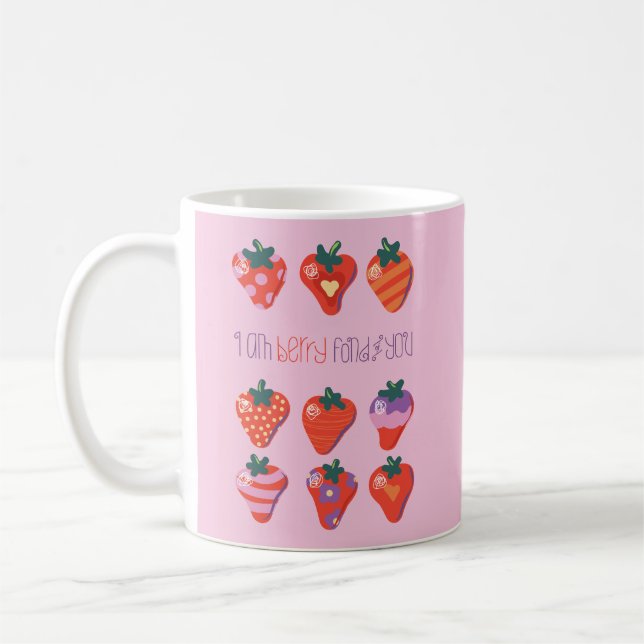 Caneca De Café Berry Fond of You Illustrated Strawberry (Esquerda)