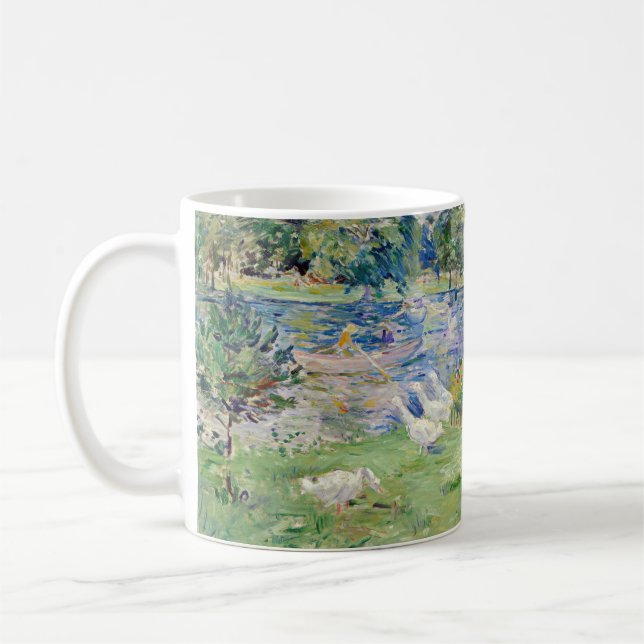 Caneca De Café Berthe Morisot - Rapariga num Barco com Gansos (Esquerda)