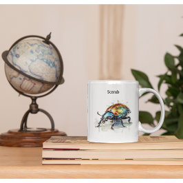 Caneca De Café Besouro Iridescente em Aquarela, personalizado
