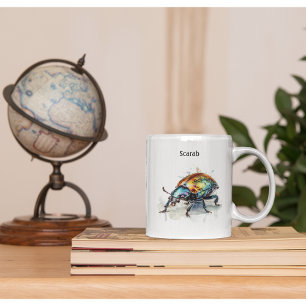 Caneca De Café Besouro Iridescente em Aquarela, personalizado