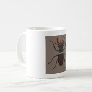 Caneca De Café Besouro Veado Ousado Minimalista Inseto