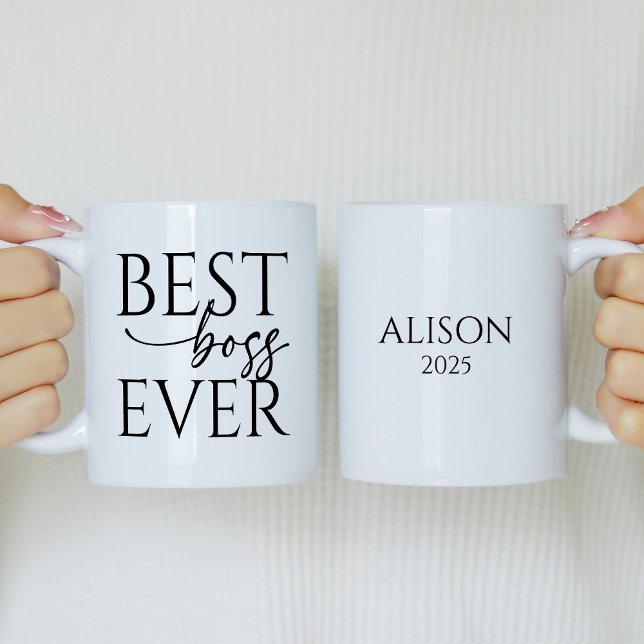 Caneca De Café Best Boss Ever Personalized Coffee Mug (Criador carregado)