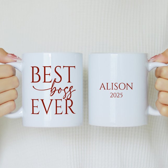 Caneca De Café Best Boss Ever Personalized Coffee Mug (Criador carregado)