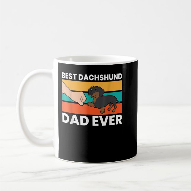 Caneca De Café Best Dachshund Dad Ever T-Shirt (Esquerda)